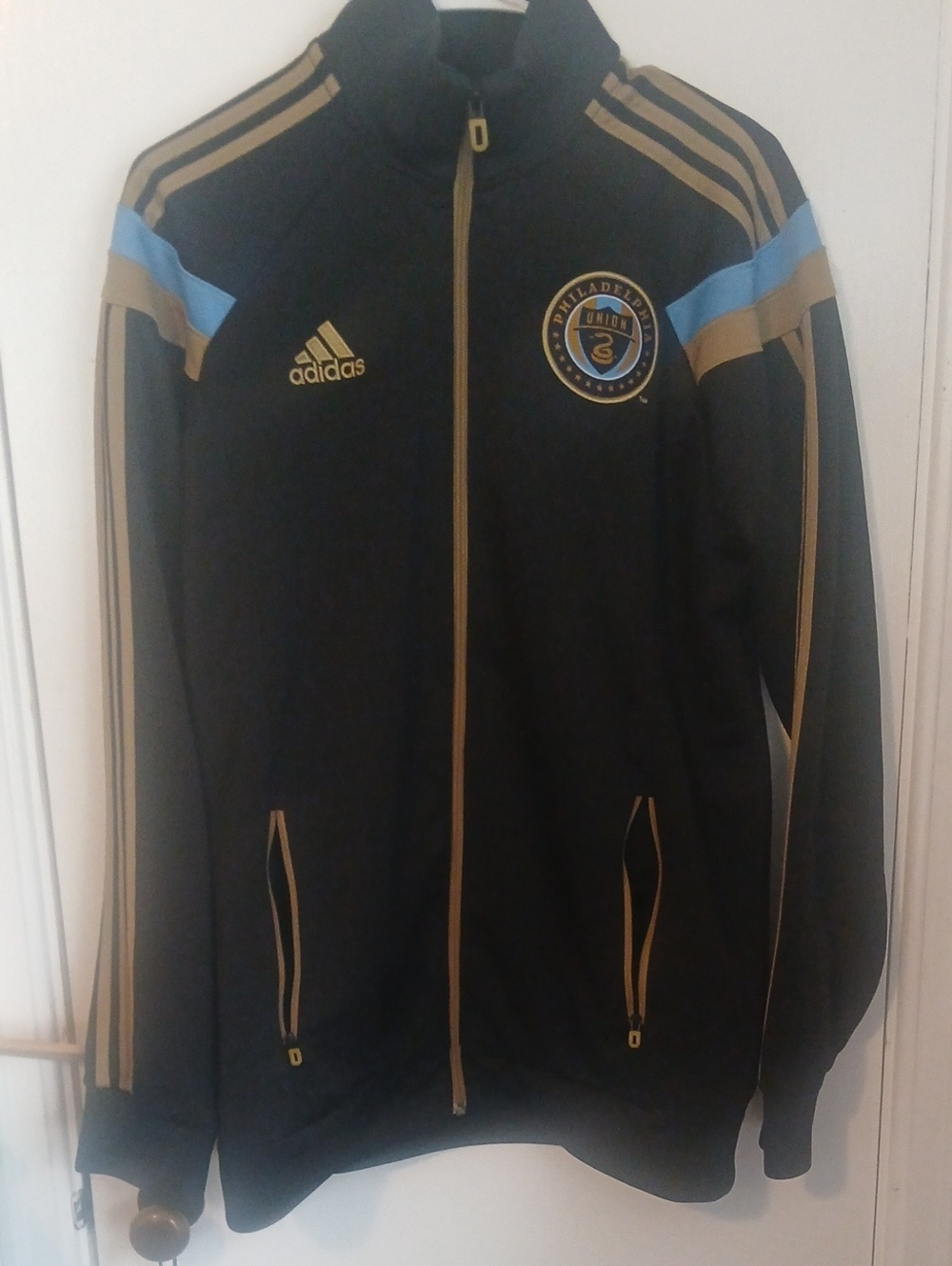 adidas Black, Gold & Light Blue Philadelphia Union Track Jacket